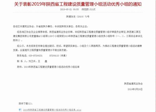 陜煤建設澄合分公司雙獲省級工程建設質(zhì)量QC成果二等獎