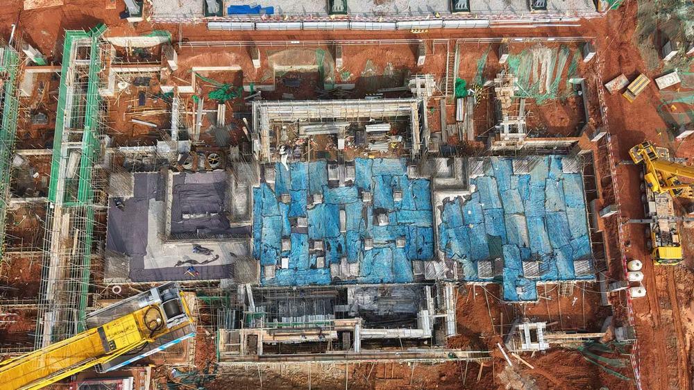 陜煤建設(shè)天工公司：陜煤汨羅電廠2×100萬千瓦燃煤發(fā)電工程2號(hào)汽機(jī)房汽機(jī)基座底板混凝土澆筑圓滿完成